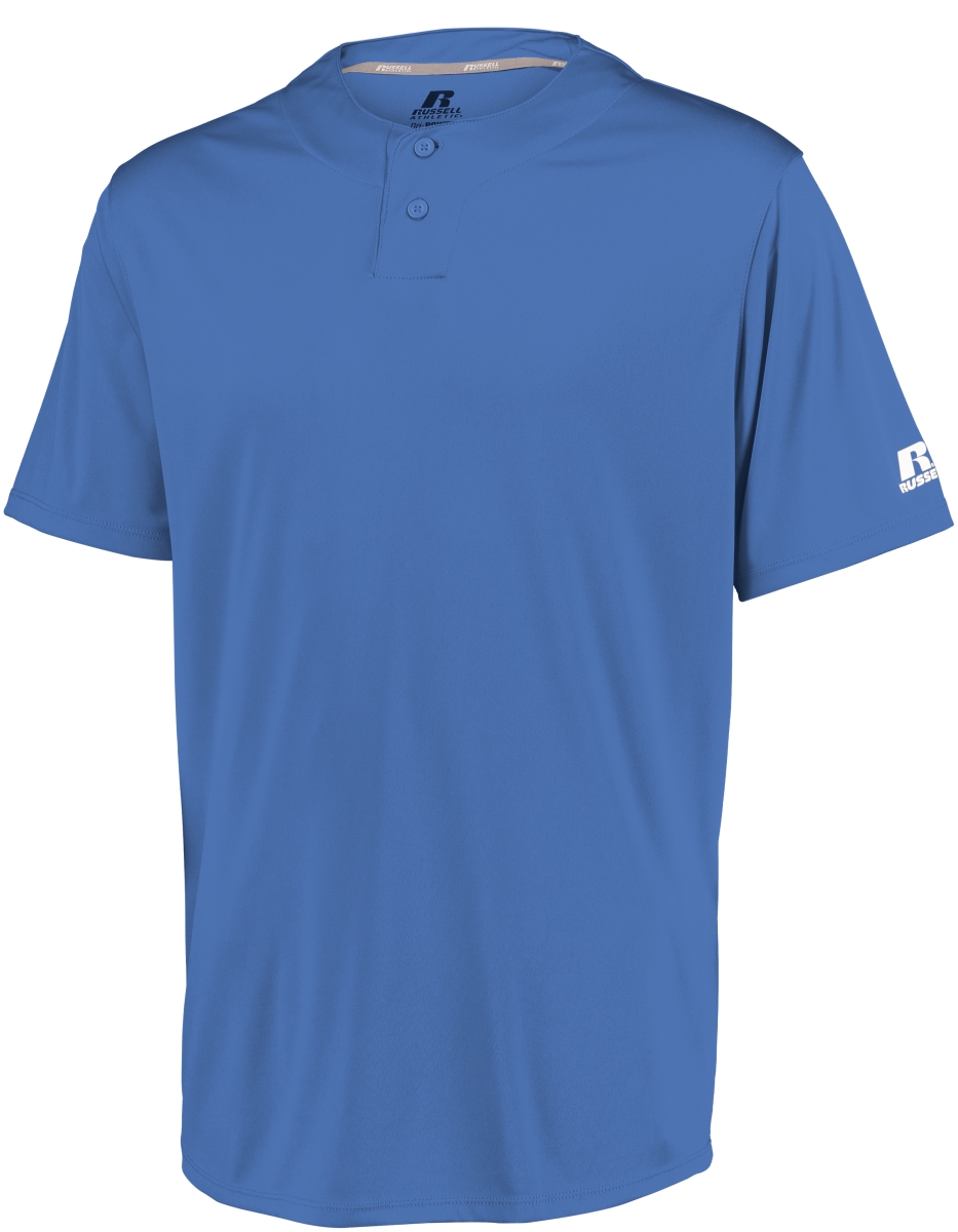 Adult Performance Two-Button Solid Jersey, Columbia Blue - Medium