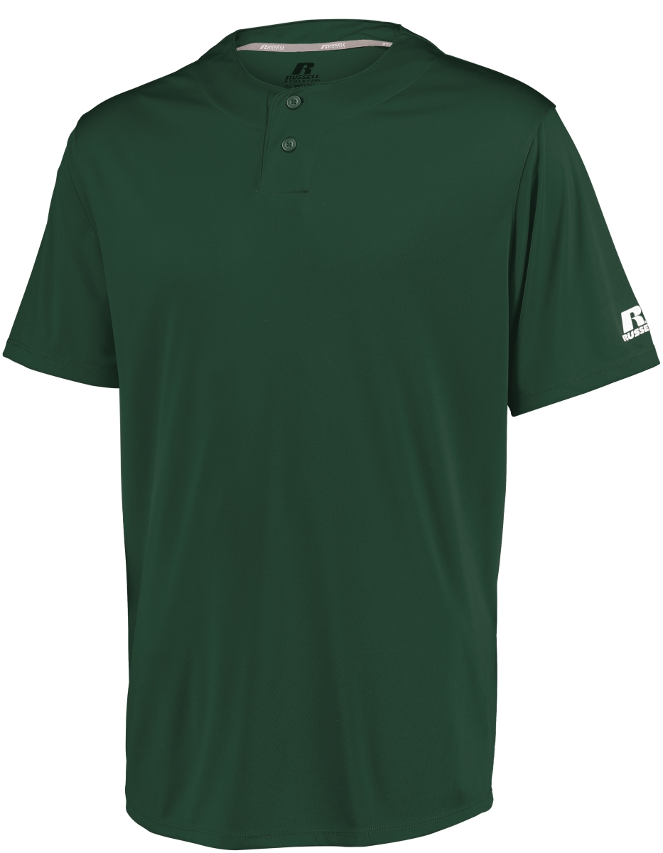 Youth Performance Two-Button Solid Jersey, Dark Green - Small