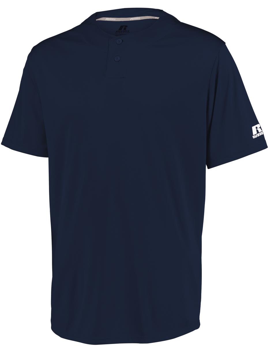 Youth Performance Two-Button Solid Jersey, Navy - Extra Large