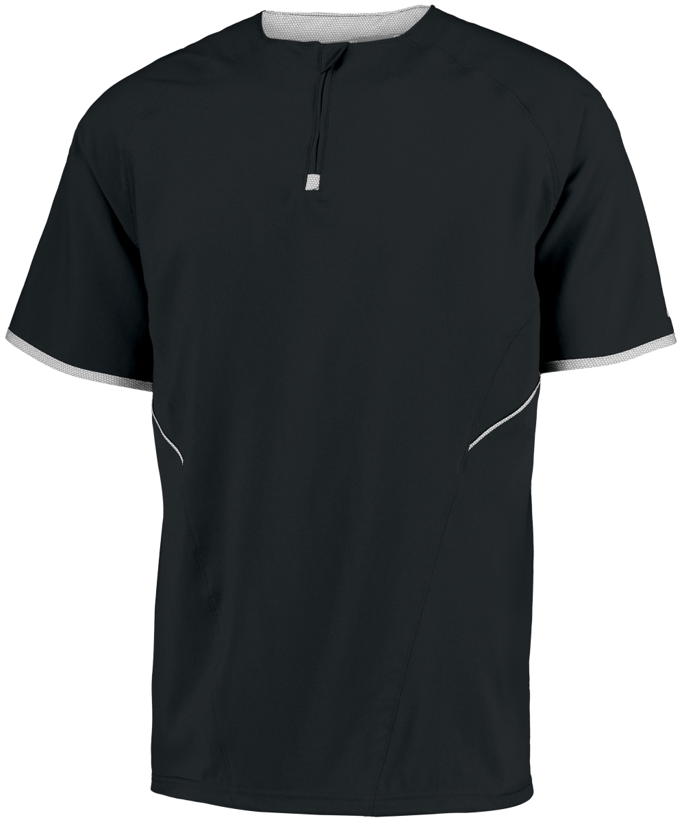 Adult Short Sleeve Pullover, Black & White - Large