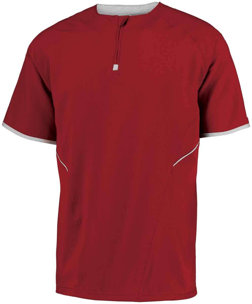 Adult Short Sleeve Pullover, True Red & White - 3XL