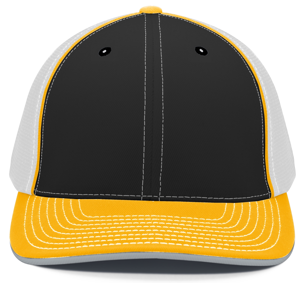 404M.532.S-M Trucker Flexfit Cap - Black, White & Gold - Small & Medium