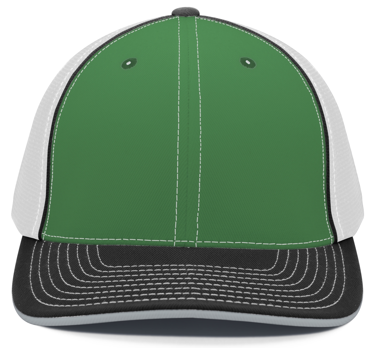 404M.609.XS Trucker Flexfit Cap - Kelly, White & Black - Extra Small