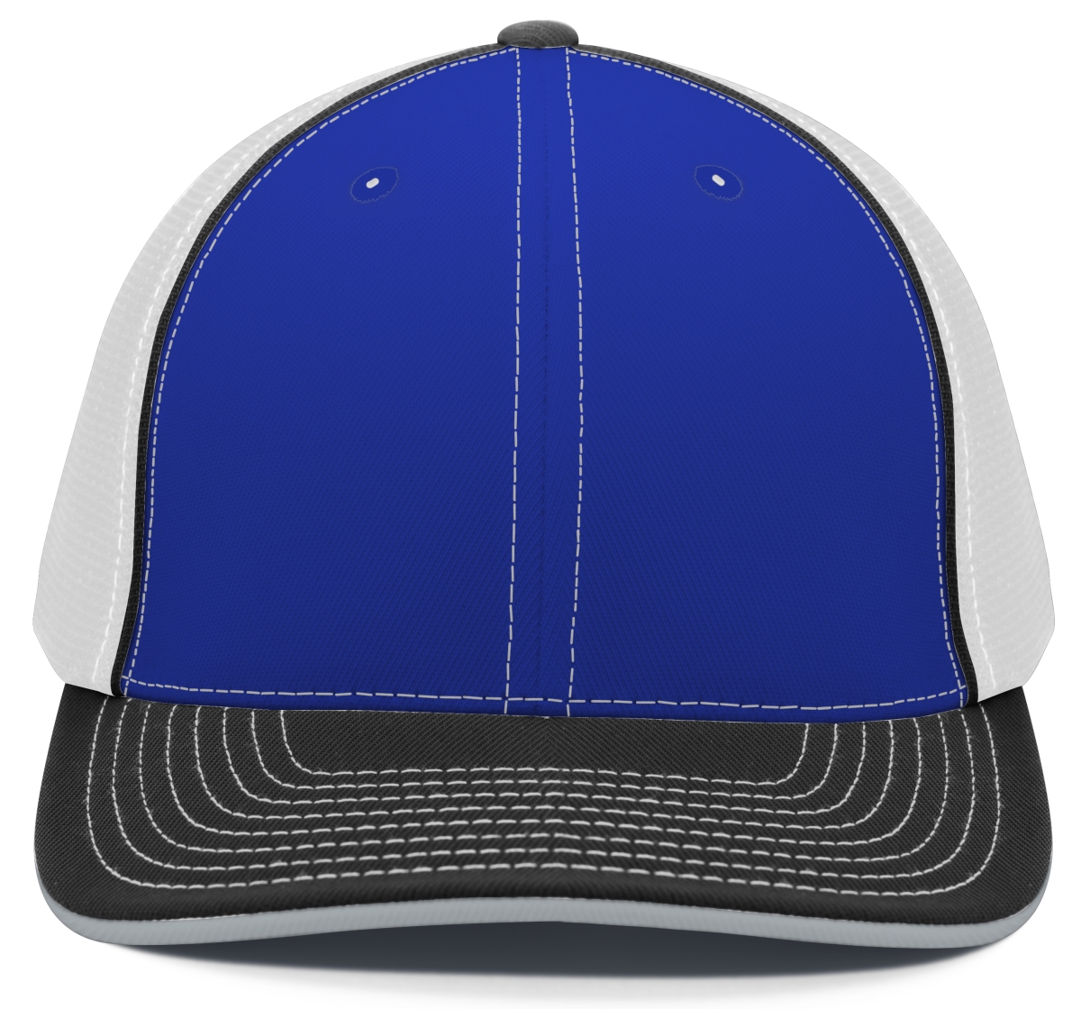 404M.150.L-XL Trucker Flexfit Cap - Royal, White & Black - Large & Extra Large