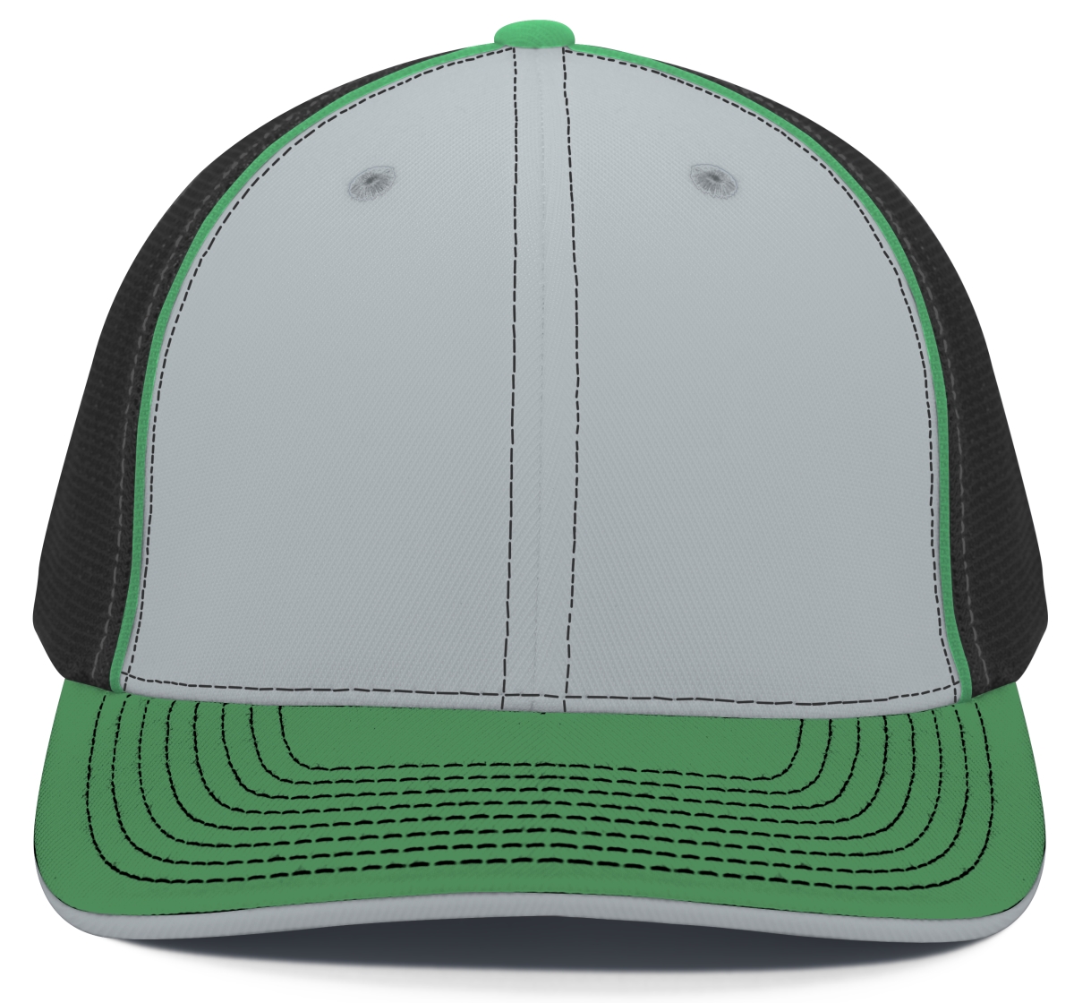 404M.L82.L-XL Trucker Flexfit Cap - Silver, Black & Kelly - Large & Extra Large