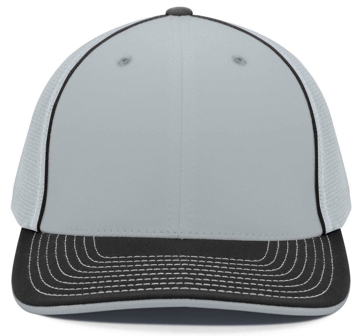 404M.098.S-M Trucker Flexfit Cap, Silver & Black - Small & Medium