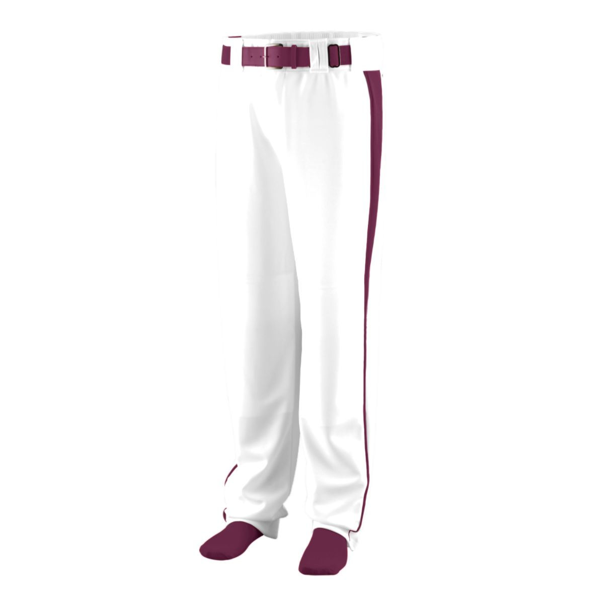 Picture of ASI 1466.224.XS Youth Triple Play Baseball & Softball Pant&#44; White & Maroon - Extra Small