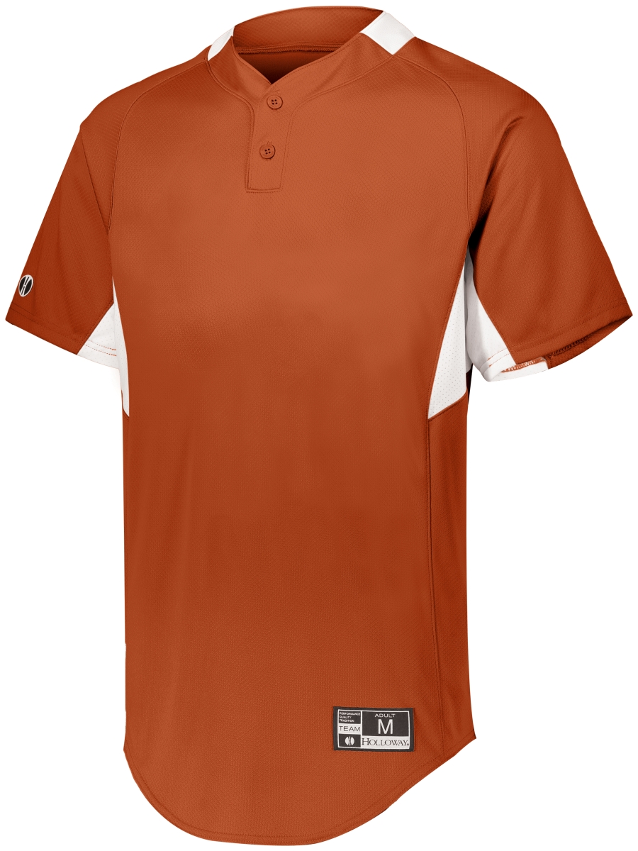 Youth Game7 Two-Button Baseball Jersey, Orange & White - Medium
