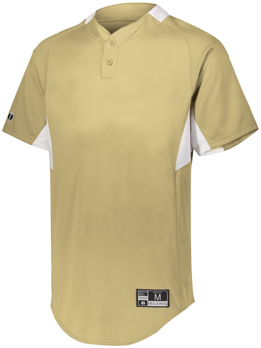 Youth Game7 Two-Button Baseball Jersey, Vegas Gold & White - Extra Large