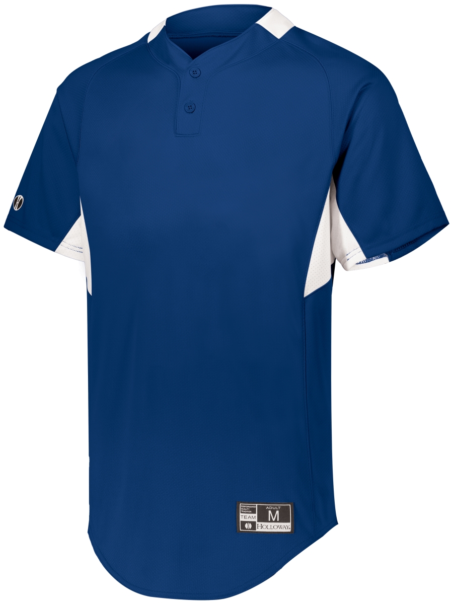 Youth Game7 Two-Button Baseball Jersey, Royal & White - Extra Large