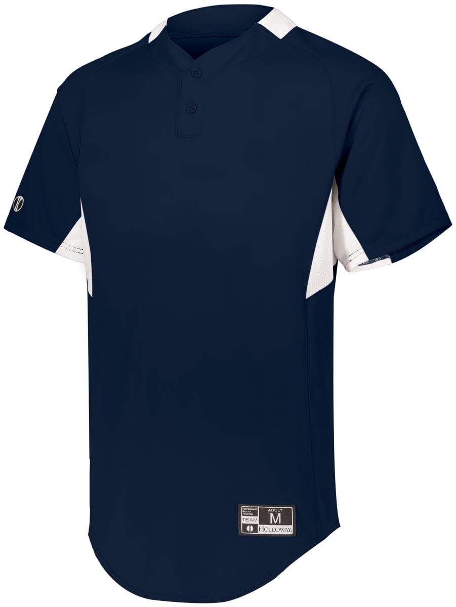 Youth Game 7 Two-Button Baseball Jersey, Scarlet & White - Extra Large