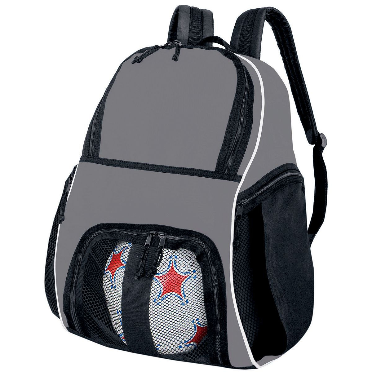327850.U73.OS 600-Denier Polyester Backpack - Graphite, Black & White - One Size