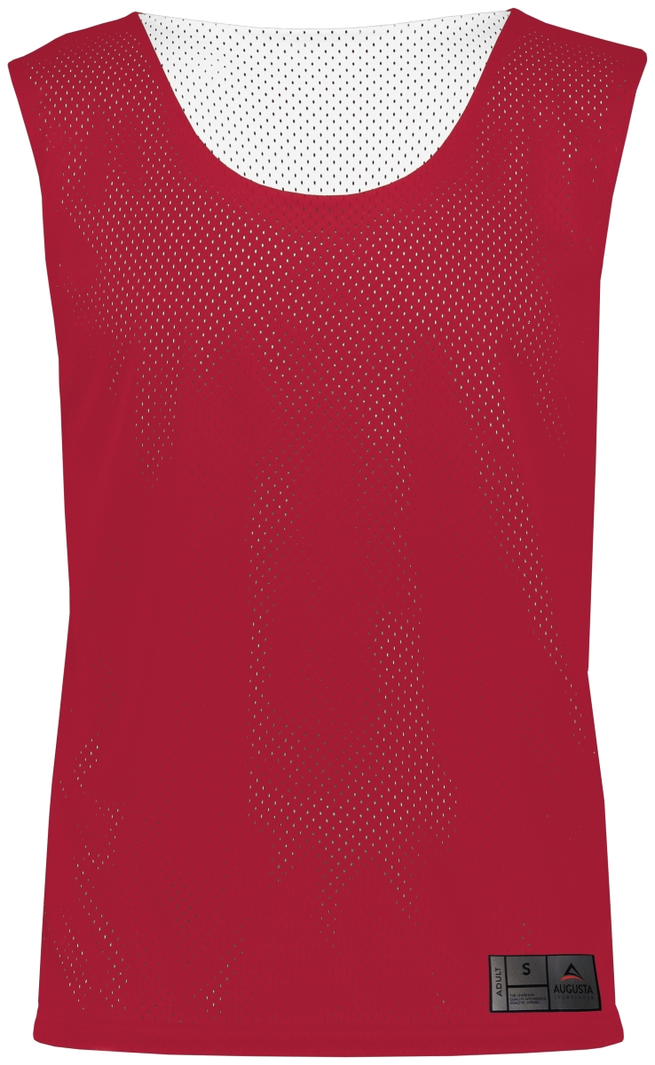 Picture of ASI 9718.408.XS Youth Mesh Reversible Pinnie Top&#44; Scarlet & White - Extra Small