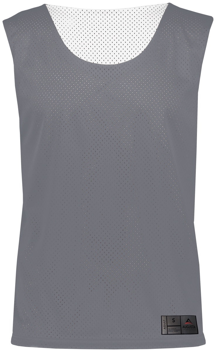 Picture of ASI 9718.R04.L Youth Mesh Reversible Pinnie Top&#44; Graphite & White - Large