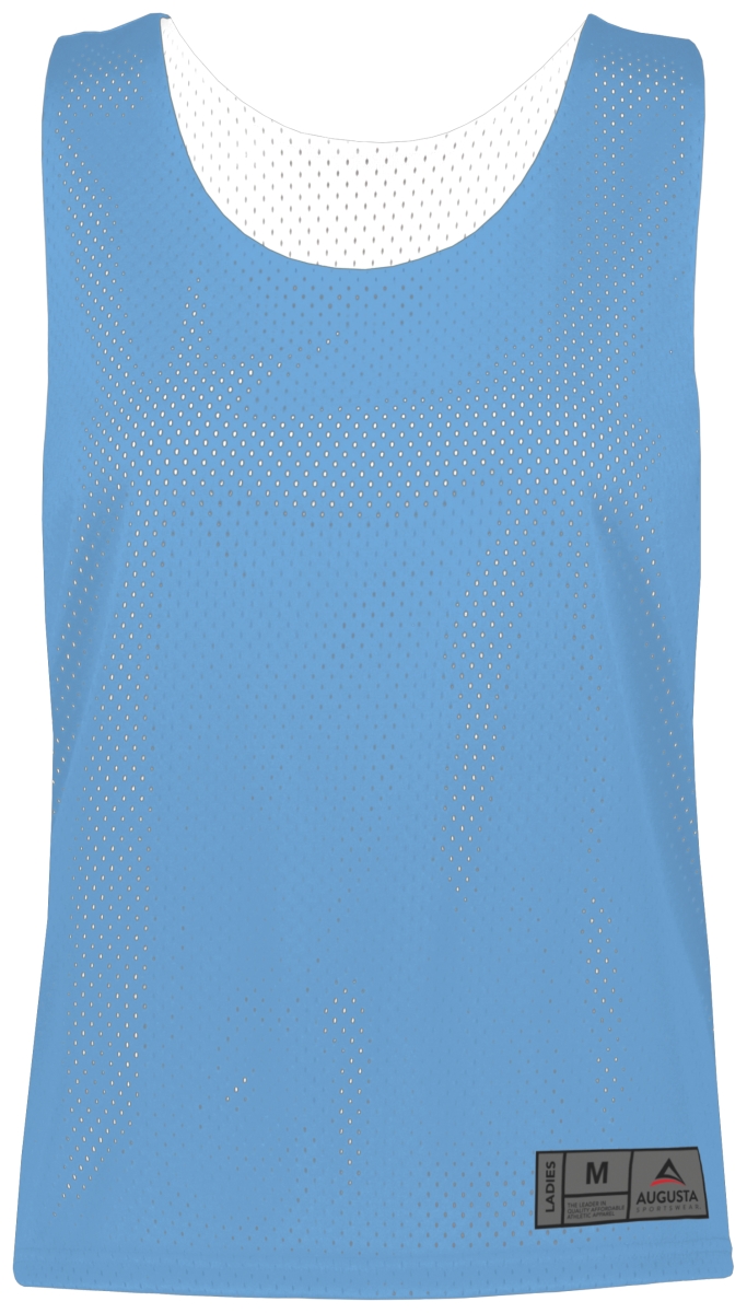 Picture of ASI 9719.293.2XL Ladies Mesh Reversible Pinnie Top&#44; Columbia Blue & White - 2XL