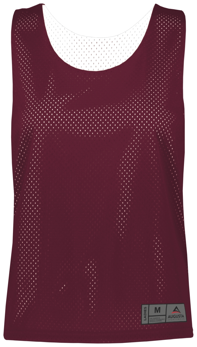 Picture of ASI 9719.380.3XL Ladies Mesh Reversible Pinnie Top&#44; Maroon & White - 3XL