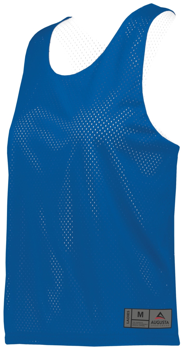 Ladies Mesh Reversible Lacrosse Pinnie Top, Purple & White - Medium