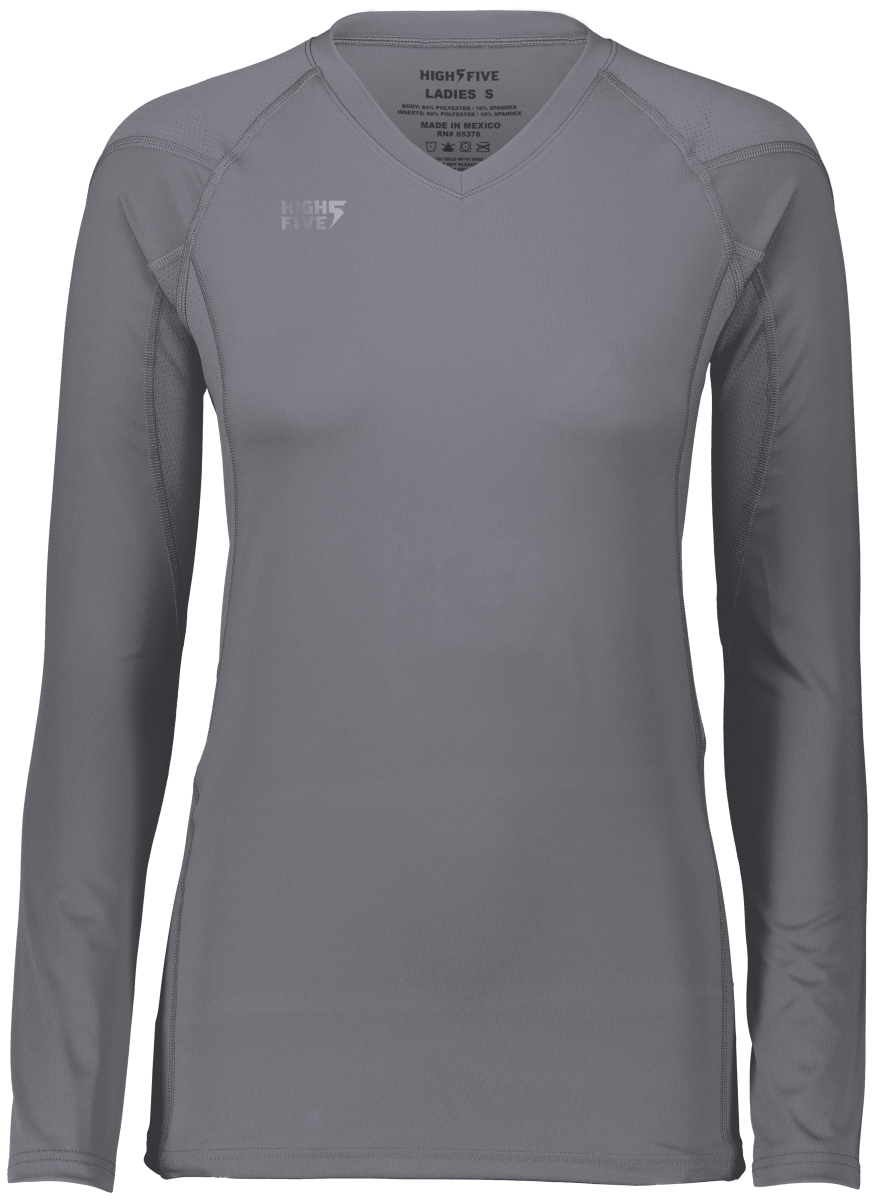 342212.059.3XL Ladies Truhit Long Sleeve Jersey, Graphite - 3XL