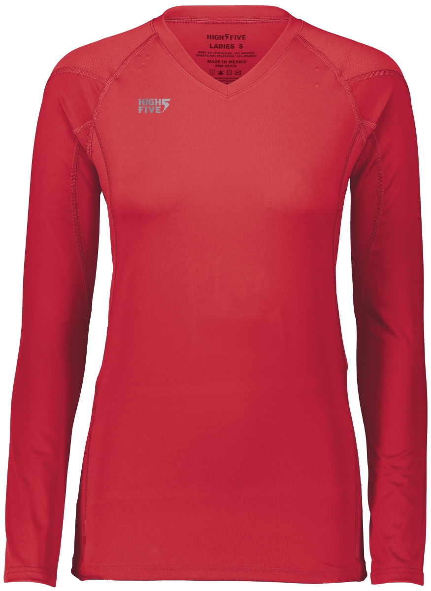 Ladies Truhit Long Sleeve Jersey, Scarlet - 3XL