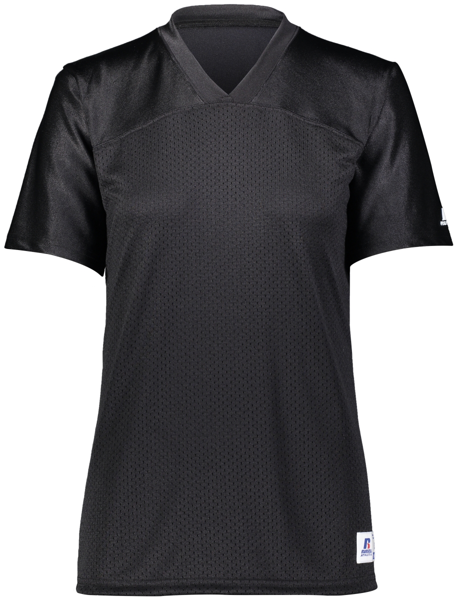 Ladies Solid Flag Football Jersey, Black - Small