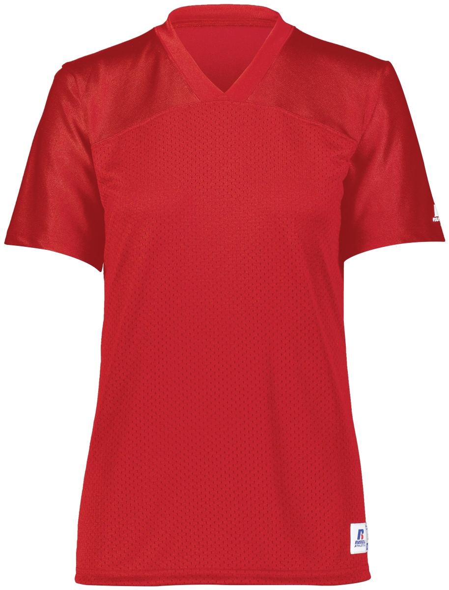 Ladies Solid Flag Football Jersey, True Red - Small