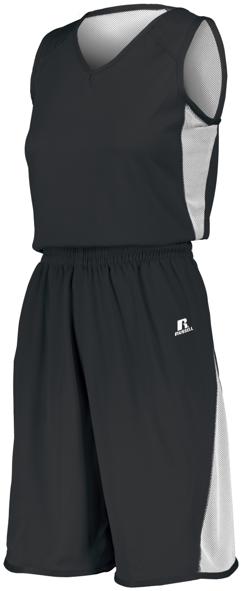Ladies Undivided Single Ply Reversible Shorts, Black & White - Extra Large