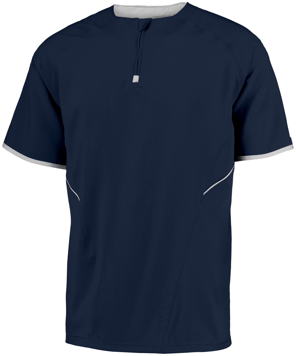 872RVB.NWH.M Youth Short Sleeve Pullover, Navy & White - Medium