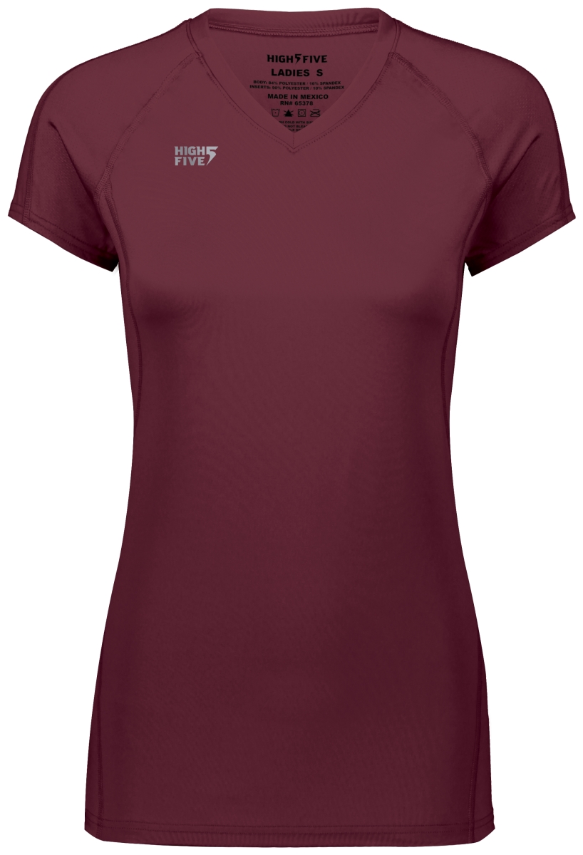 Ladies Truhit Short Sleeve Jersey, Maroon - 3XL