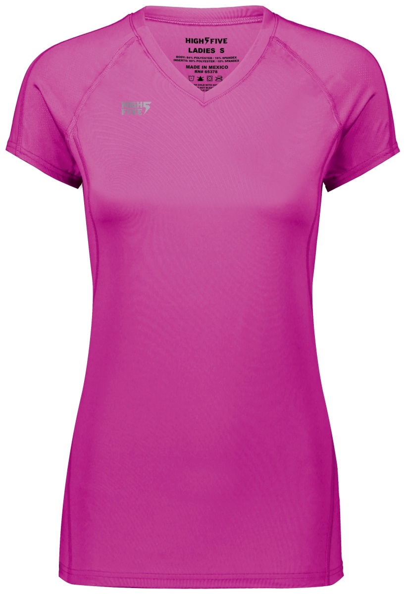 Ladies Truhit Short Sleeve Jersey, Power Pink - 3XL