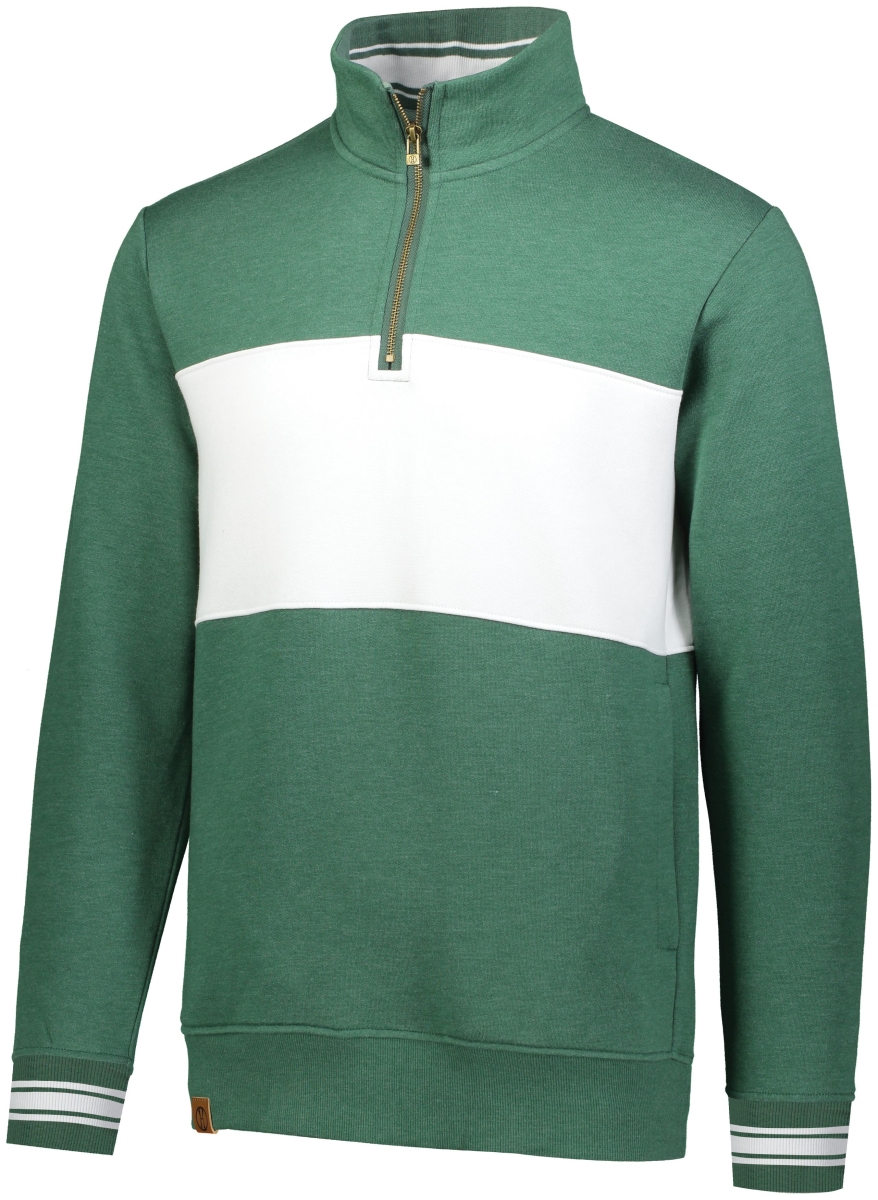 Adult Ivy League Pullover, Maroon Heather & White - Small