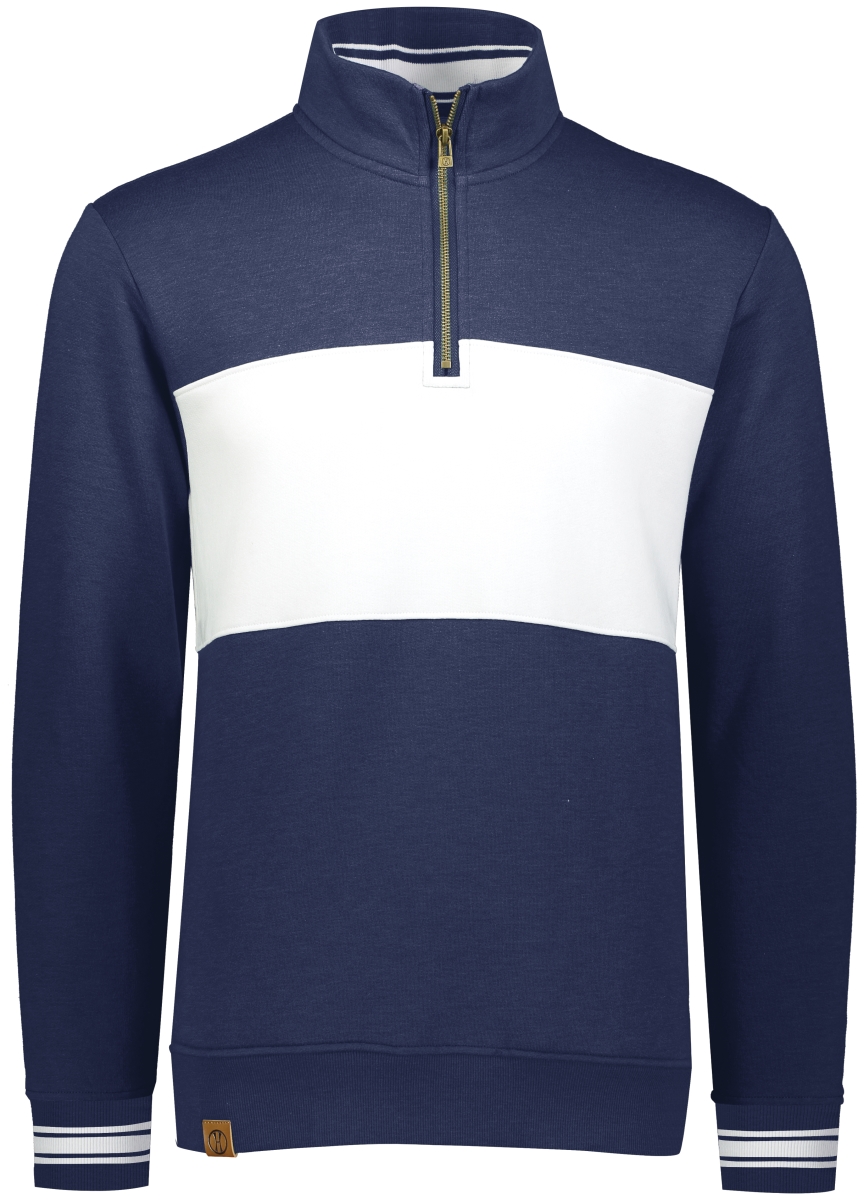 Adult Ivy League Pullover, Navy Heather & White - Small