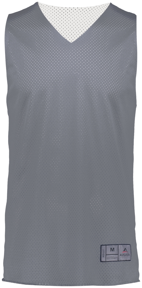 Picture of ASI 161.R04.2XL Adult Tricot Mesh 2.0 Reversible Jersey&#44; Graphite & White - 2XL