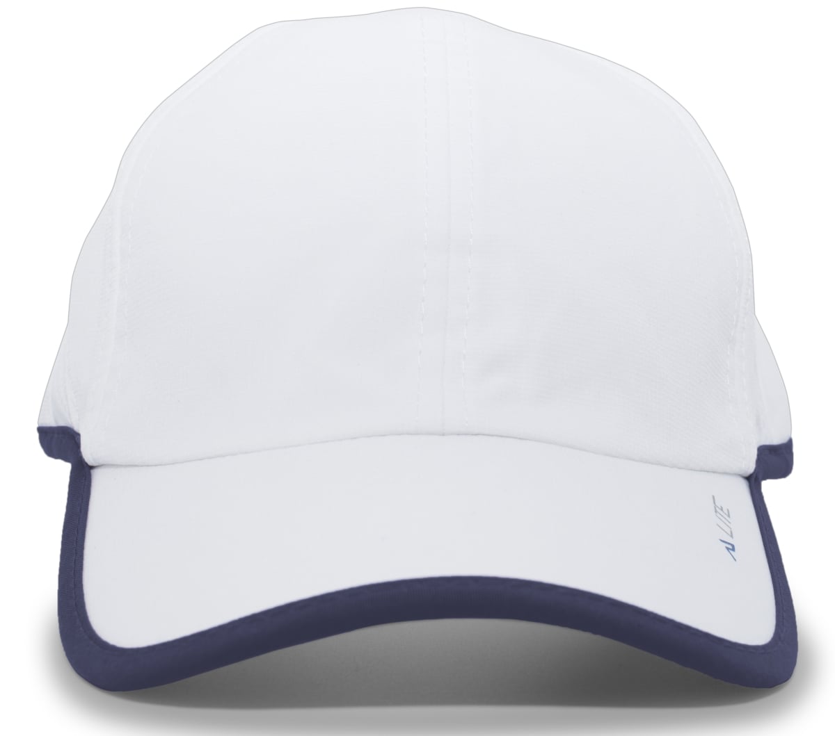 410L.221.OS Lite Series Active Hook & Loop Adjustable Cap, White & Navy - One Size
