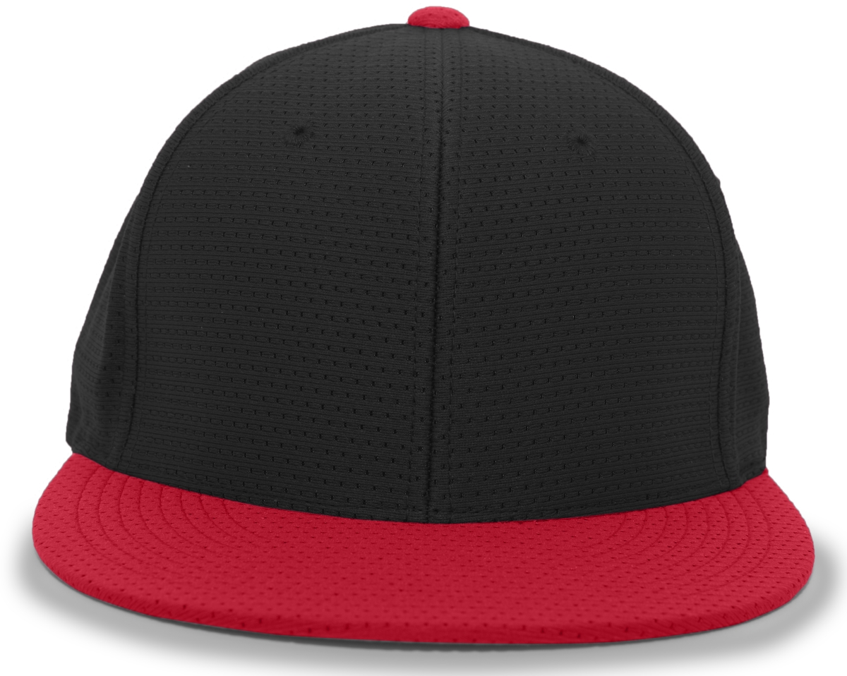 ES818.424.S-M Performance Air Jersey Flexfit Cap, Black & Red - Small & Medium