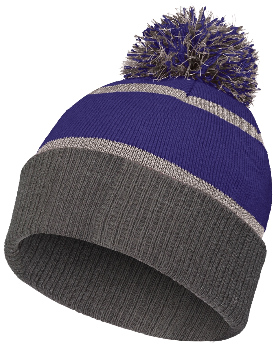 Picture of Holloway 223816.62N.OS Reflective Beanie&#44; Purple & Carbon - One Size