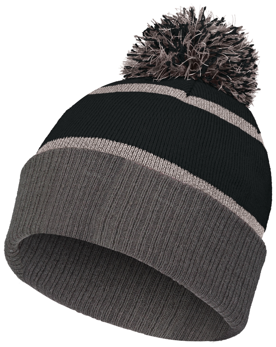 Picture of Holloway 223816.D86.OS Reflective Beanie&#44; Black & Carbon - One Size