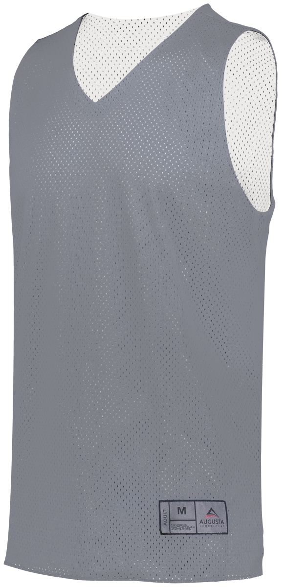 Picture of ASI 161.R04.L Adult Tricot Mesh 2.0 Reversible Jersey&#44; Graphite & White - Large
