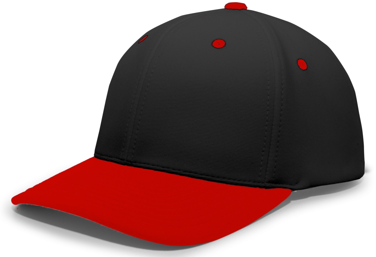 498F.424.XS M2 Performance Flexfit Cap, Black & Red - Extra Small