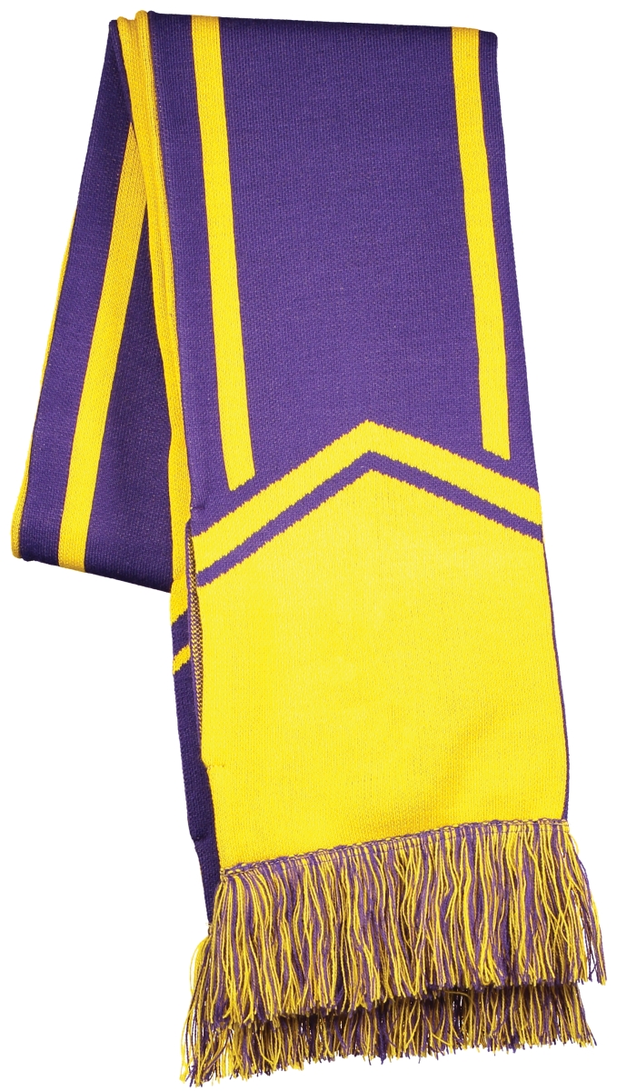 Picture of Holloway 223862.S80.OS Homecoming Scarf&#44; Purple & Light Gold - One Size