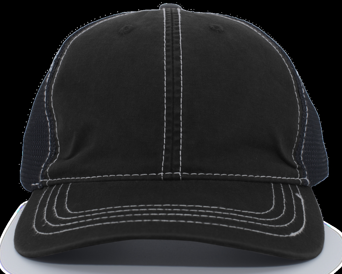 V67.080.OS Vintage Trucker Snapback Cap, Black - One Size