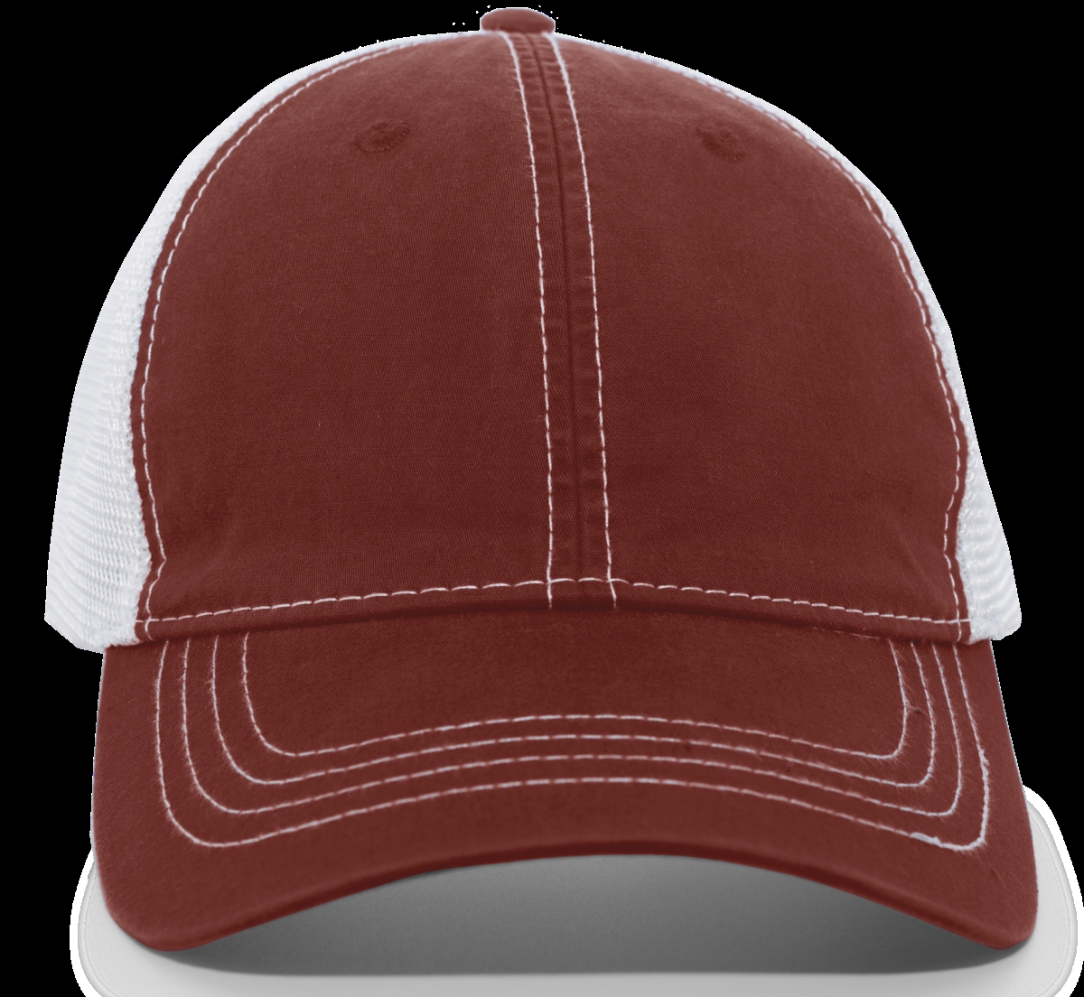 V67.T11.OS Vintage Trucker Snapback Cap, Cardinal & White - One Size