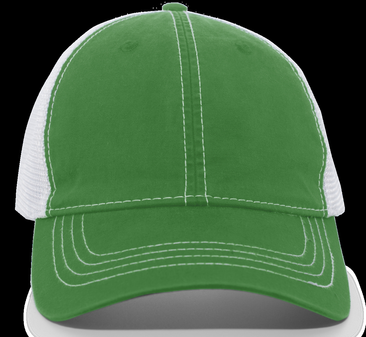 V67.U09.OS Vintage Trucker Snapback Cap, Kelly & White - One Size