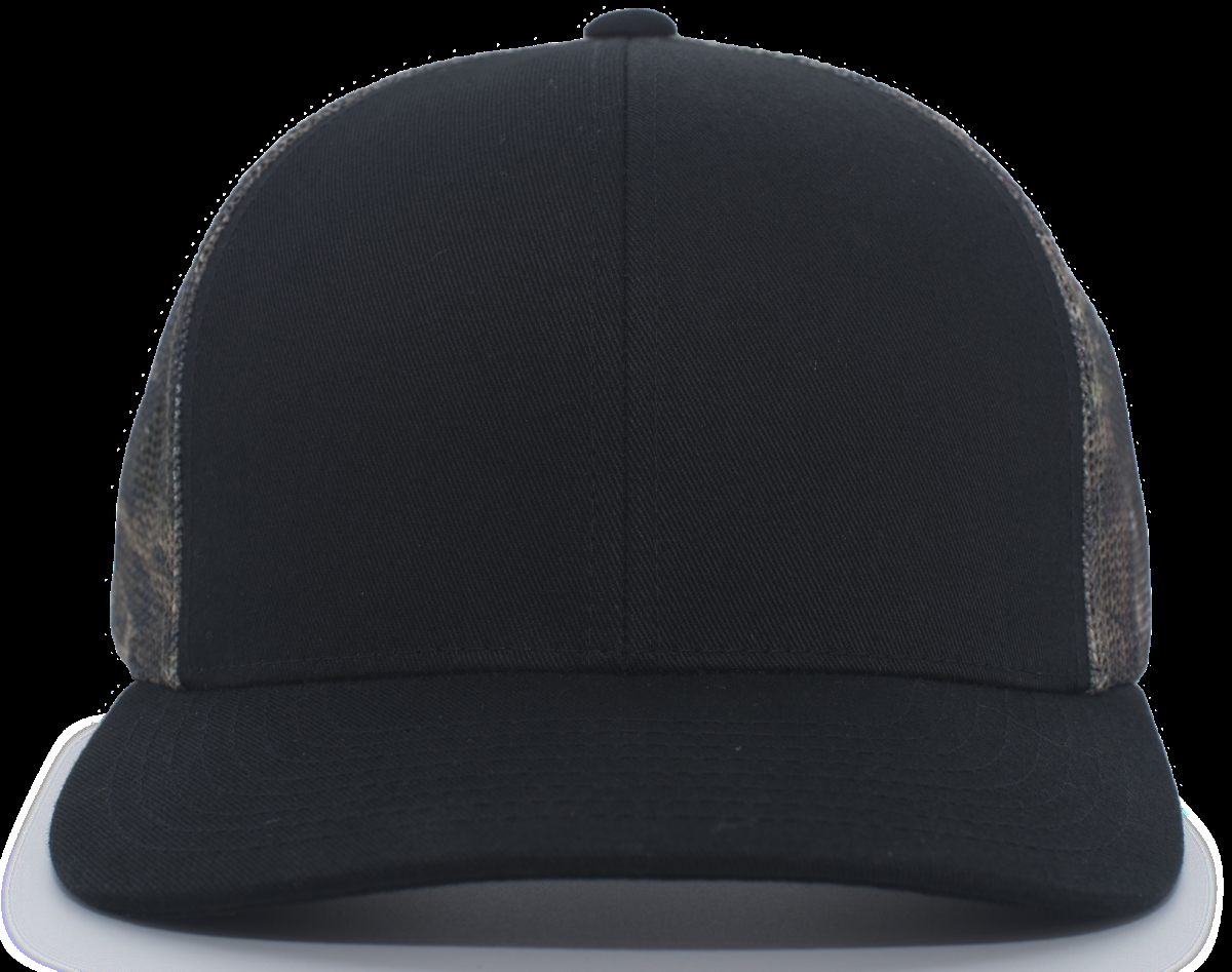 108C.85M.OS Camo Snapback Trucker Cap, Black & Break-Up Country - One Size