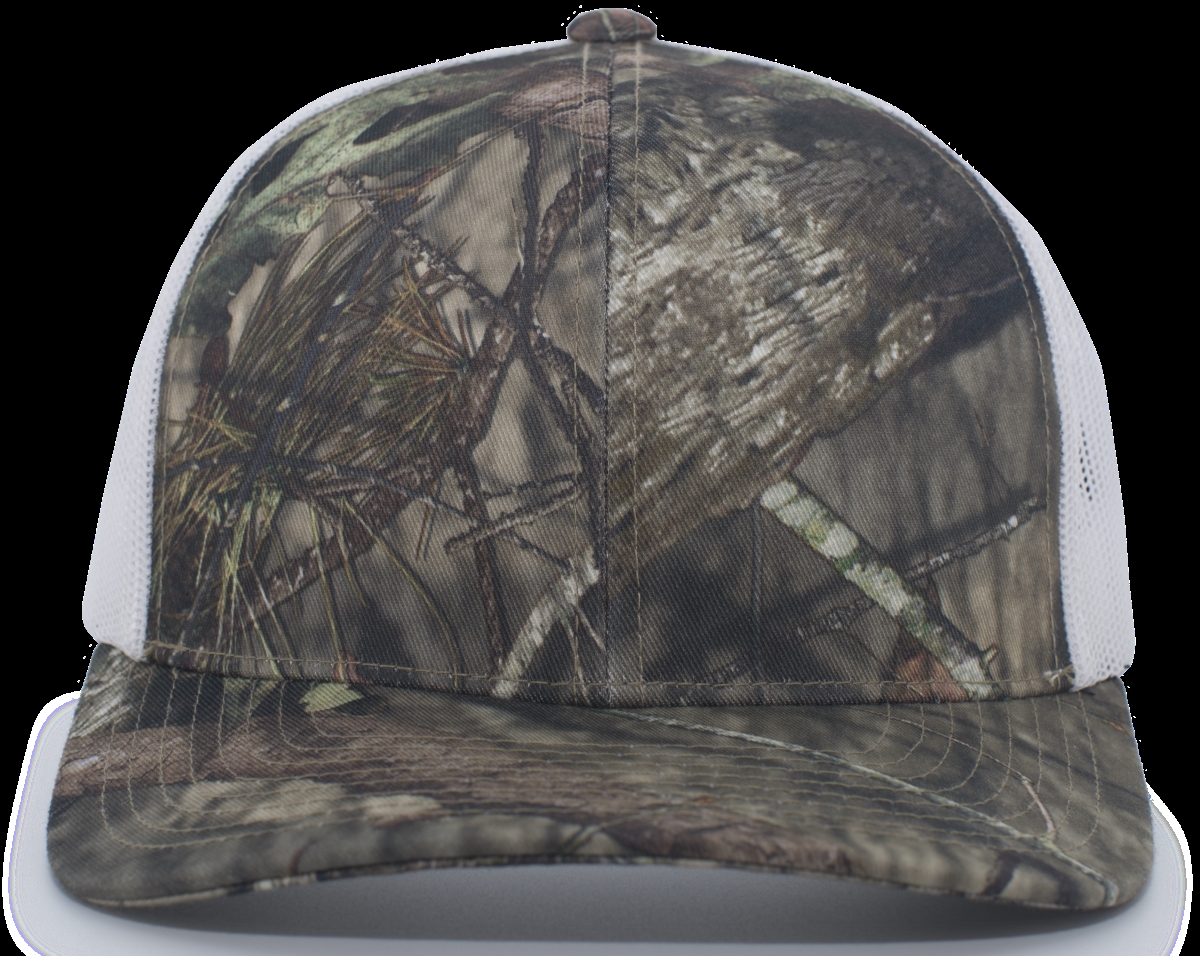 108C.11P.OS Camo Snapback Trucker Cap, Break-Up Country & White - One Size