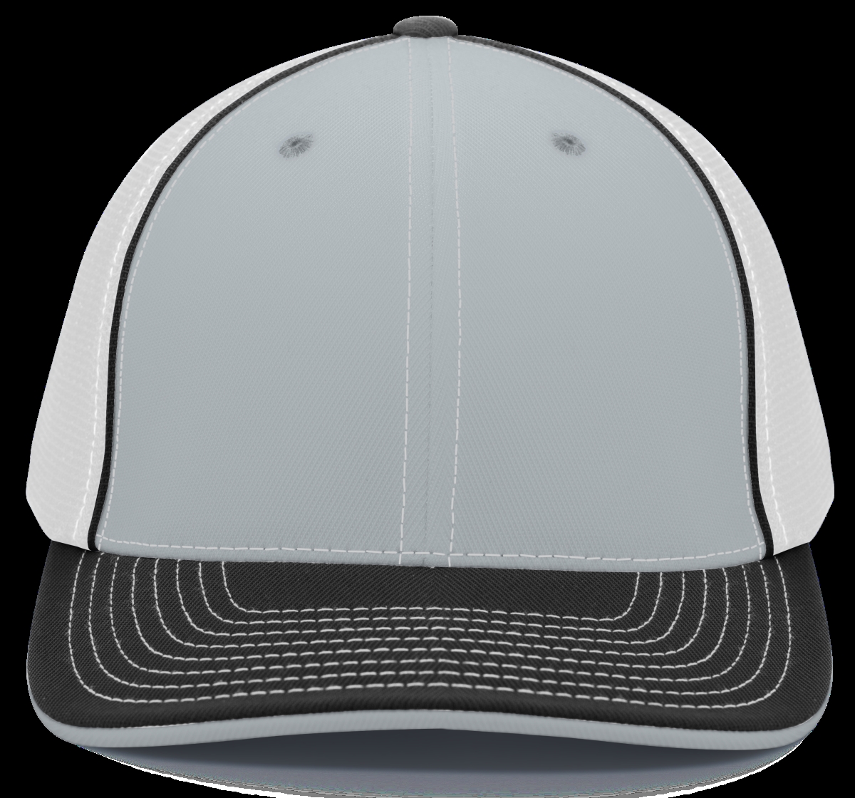 404M.Y85.XS Trucker Flexfit Cap - Silver, White & Black - Extra Small