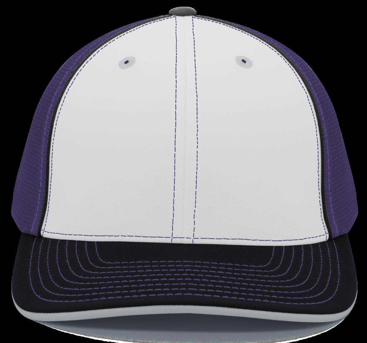 404M.T78.L-XL Trucker Flexfit Cap - White, Purple & Black - Large & Extra Large