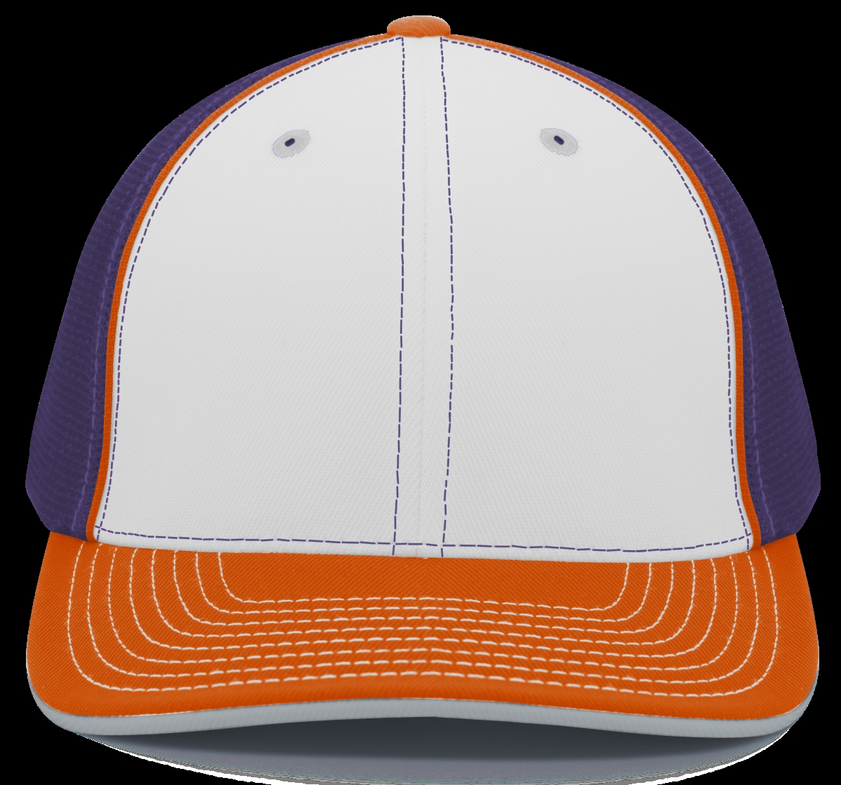 404M.L83.S-M Trucker Flexfit Cap - White, Purple & Orange - Small & Medium