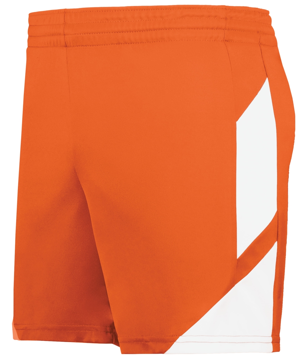 1738.320.M Ladies Step-Back Modern Fit Basketball Shorts, Orange & White - Medium