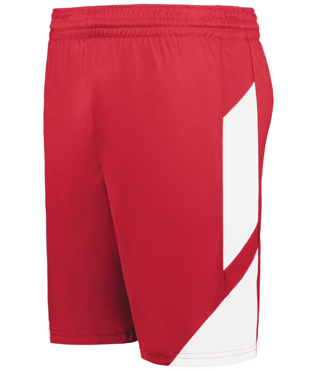 1736.400.M Step-Back Modern Fit Basketball Shorts, Red & White - Medium