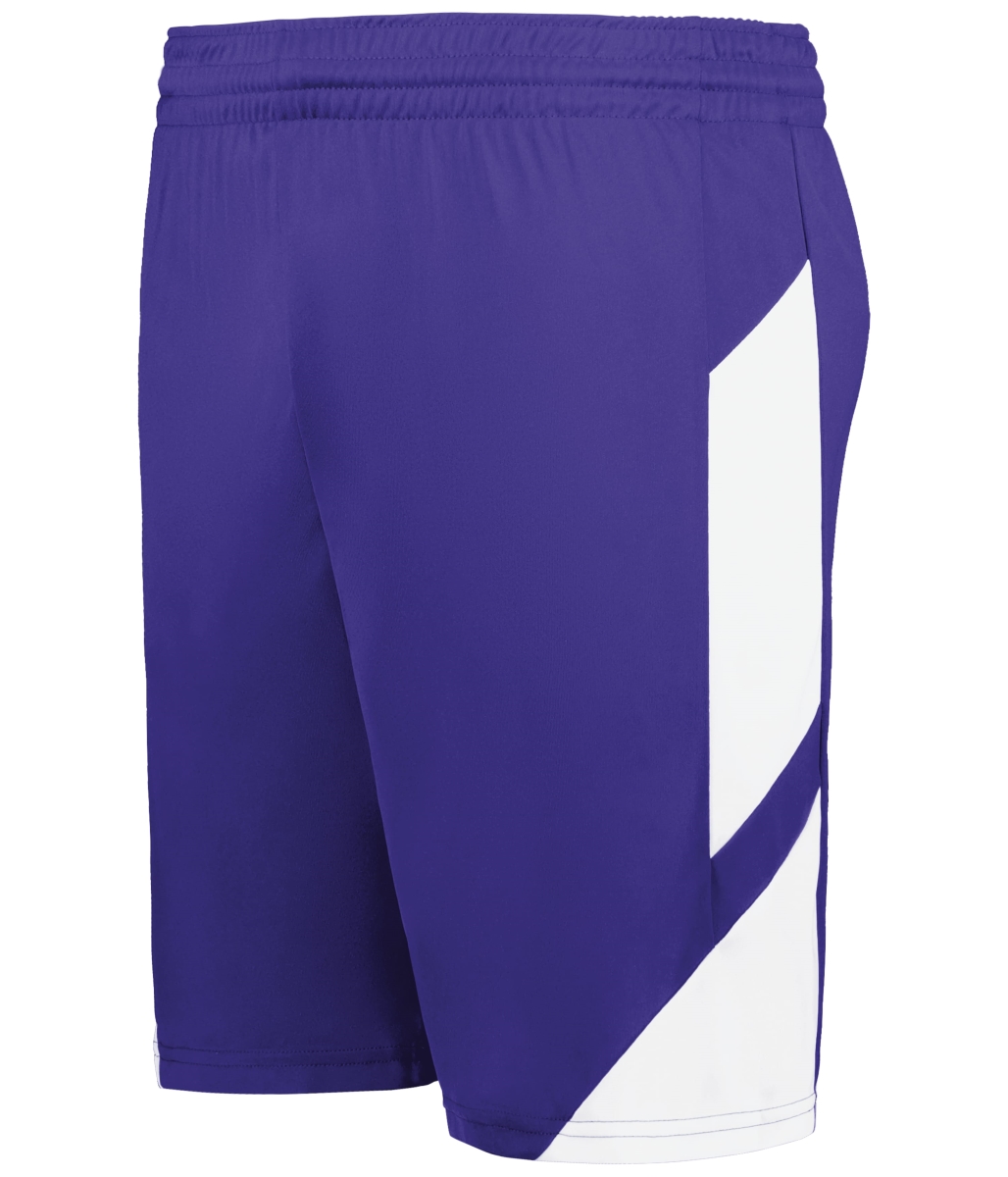 1736.450.S Step-Back Modern Fit Basketball Shorts, Purple & White - Small
